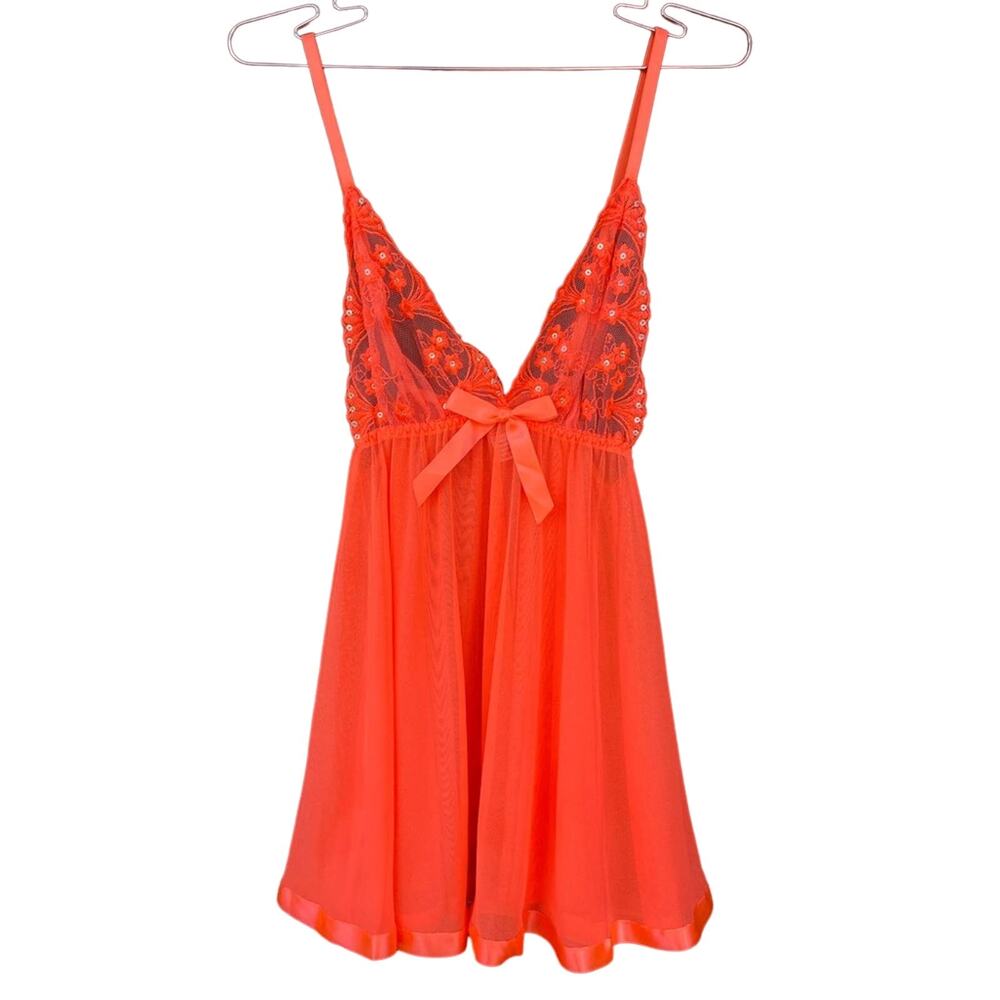 Neon Orange Rhinestone Camisole